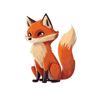 可爱狐狸插画设计素材