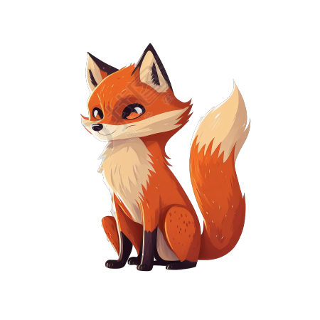可爱狐狸插画设计素材