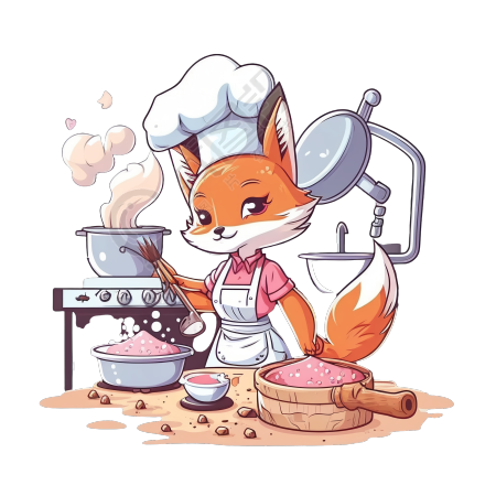 可爱女孩厨师狐