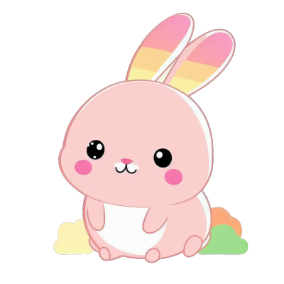 可爱粉色兔子插画图形素材