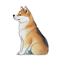 手绘柴犬PNG素材