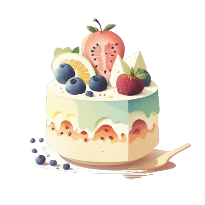 简约草莓蛋糕插画设计素材