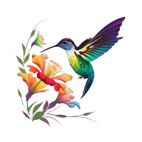 极简花鸟图形素材PNG
