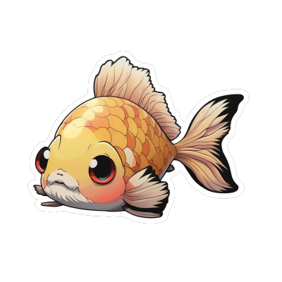 可爱卡通风格Carp Fish和Chibi插画设计素材