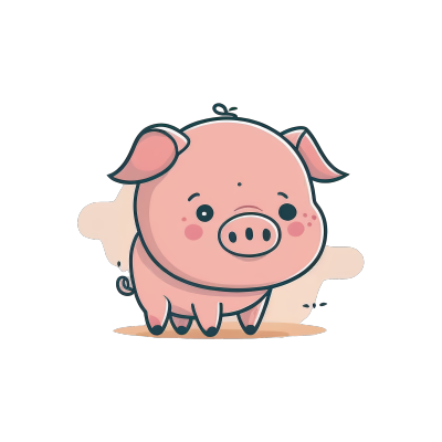 可爱猪头卡通标志设计PNG素材