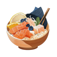 生鱼片插画素材