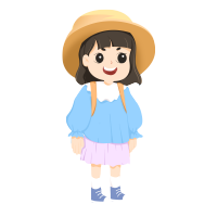 带遮阳帽的短发小女孩图片