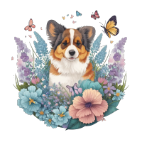 可爱小狗插画设计素材