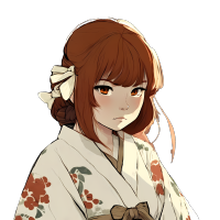 金眸棕发少女头像PNG图素材