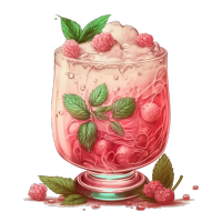 手绘草莓派鸡尾酒透明PNG素材