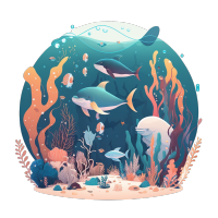 水下世界矢量插画素材