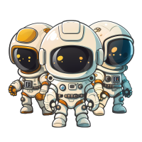 卡通版太空宇航员星空素材