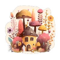村庄花园插画设计素材