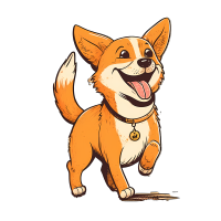 超写实风格萌犬挥动尾巴PNG图形素材