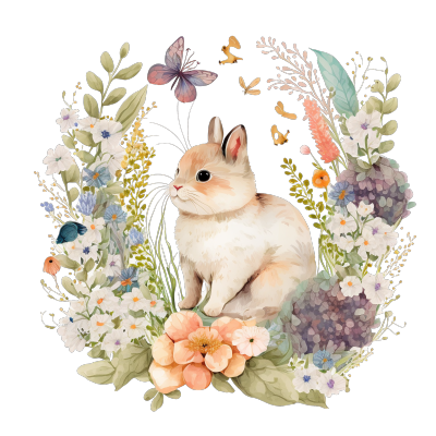 可爱兔子插画设计素材