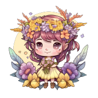 可爱花冠小仙女PNG素材