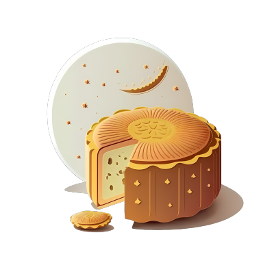 平面插画UI设计月饼透明背景高清图形素材