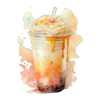 Ubano Vis 手绘水彩奶茶插画PNG