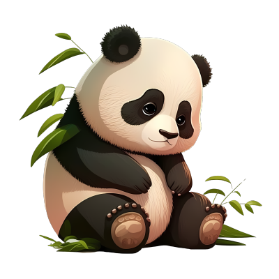 儿童插画熊猫素材