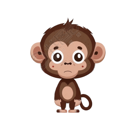可爱大眼睛的小猴子PNG图形素材