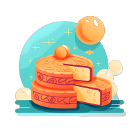 白底月饼插画设计