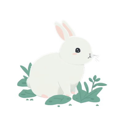 可爱小白兔PNG图形素材