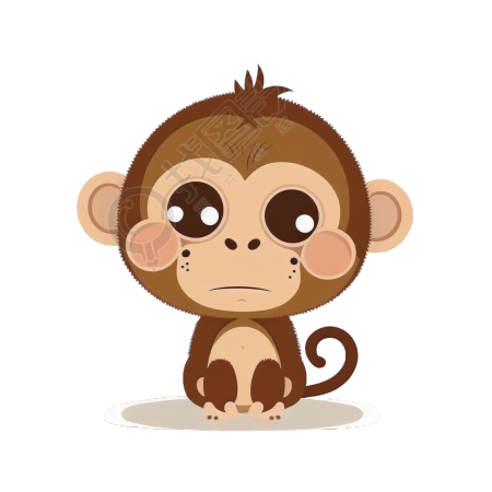 可爱大眼睛的小猴子PNG图形素材