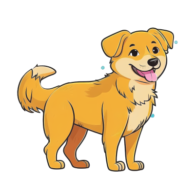 可爱黄色狗狗插画设计