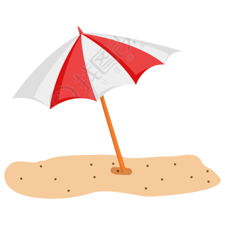 夏季海边沙滩太阳伞素材图