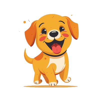 可爱黄色狗狗插画