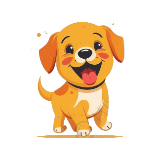 可爱黄色狗狗插画