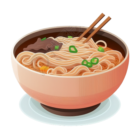 武汉热干面矢量插画