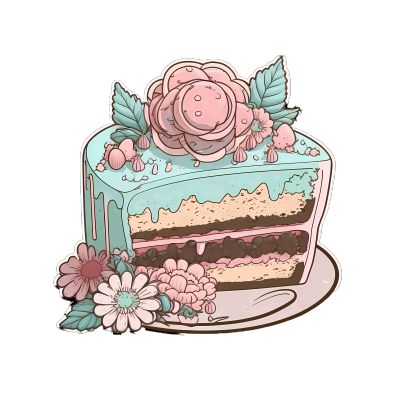 花卉蛋糕插画设计