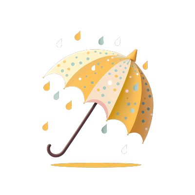 可爱黄色小雨伞PNG图形素材