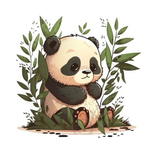 可爱卡通熊猫插画