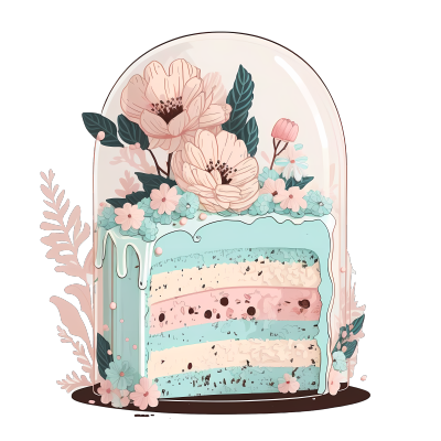 花朵蛋糕插画