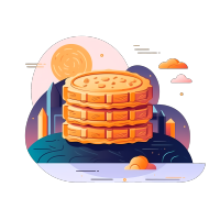 平面插画白底月饼图案素材