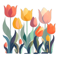 简约高清插画素材-白底鲜花图案PNG