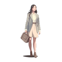 亚洲女性商务插画设计