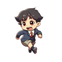 小男孩校服卡通插画