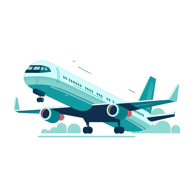 白色背景飞机平面插画UI设计素材