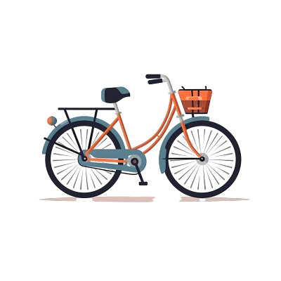 高清透明PNG自行车平面插画设计素材