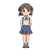 宫崎骏风格校服小女孩插画