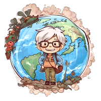 宫崎骏风格卡通地球插画设计