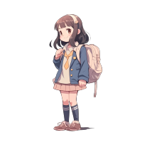 可爱校服女孩PNG素材