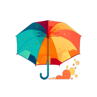 简约手绘雨伞PNG图形素材