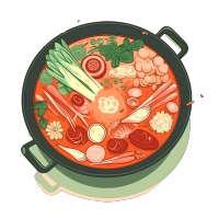 高清透明背景热力火锅插画设计