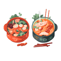 高清透明背景火锅插画设计