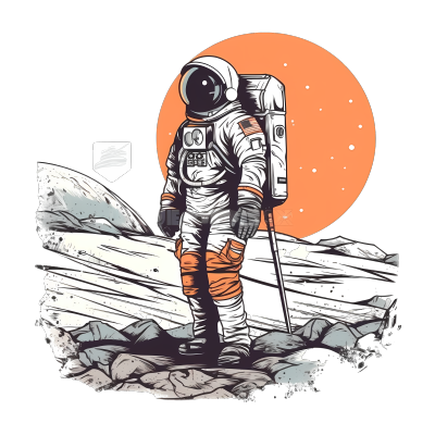 月球上的宇航员卡通风格矢量插画