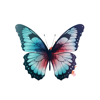 透明背景彩色蝴蝶PNG图形素材